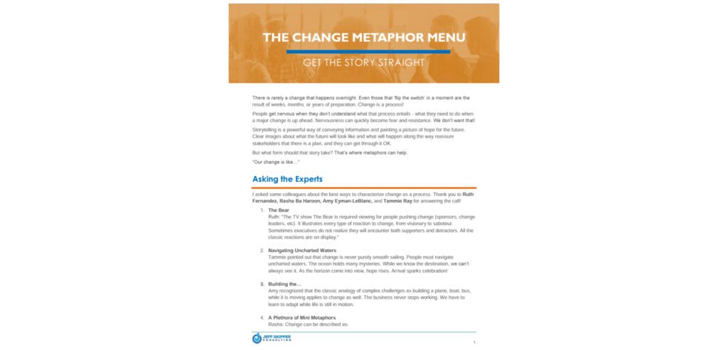 The Change Metaphor Menu